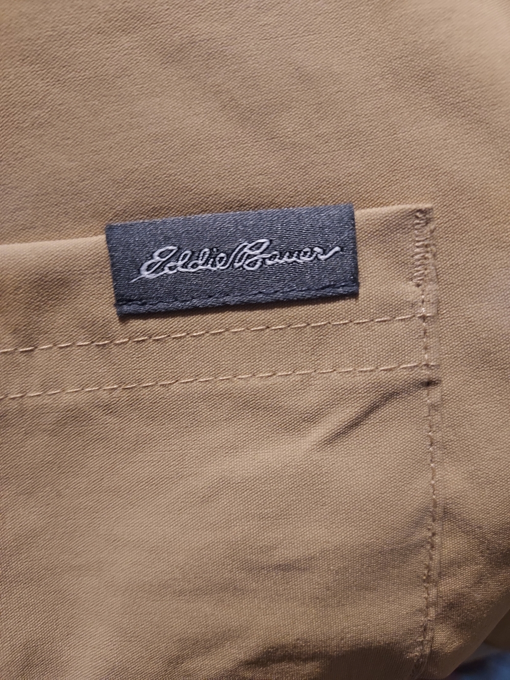Eddie Bauer Khaki Cargo Shorts with Button-Flap Pockets - Picture 3 of 7